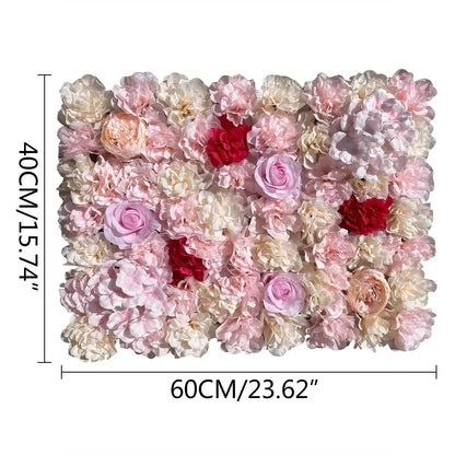 TYLPFH 20PCs Flower Wall Panel 40x60cm Artificial Flowers Backdrop Silk Fabric Wedding Garden Decoration
