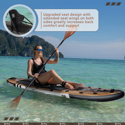 TIGERXBANG Paddle Board, 10.8' Stand Up Paddle Board with Premium Complete Inflatable SUP Accessories, Extra Wide Paddleboards for Adults & Kids-Pandora Collection Indian Black