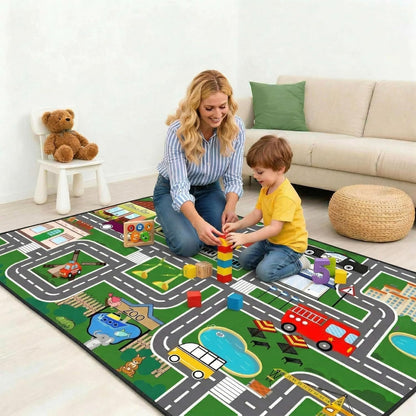 5x7 Kids Carpet City Play Mat - Cars Rugs for Boys Room Road Rug for Kids Car Track Rug for Bedroom Car Mat for Kids