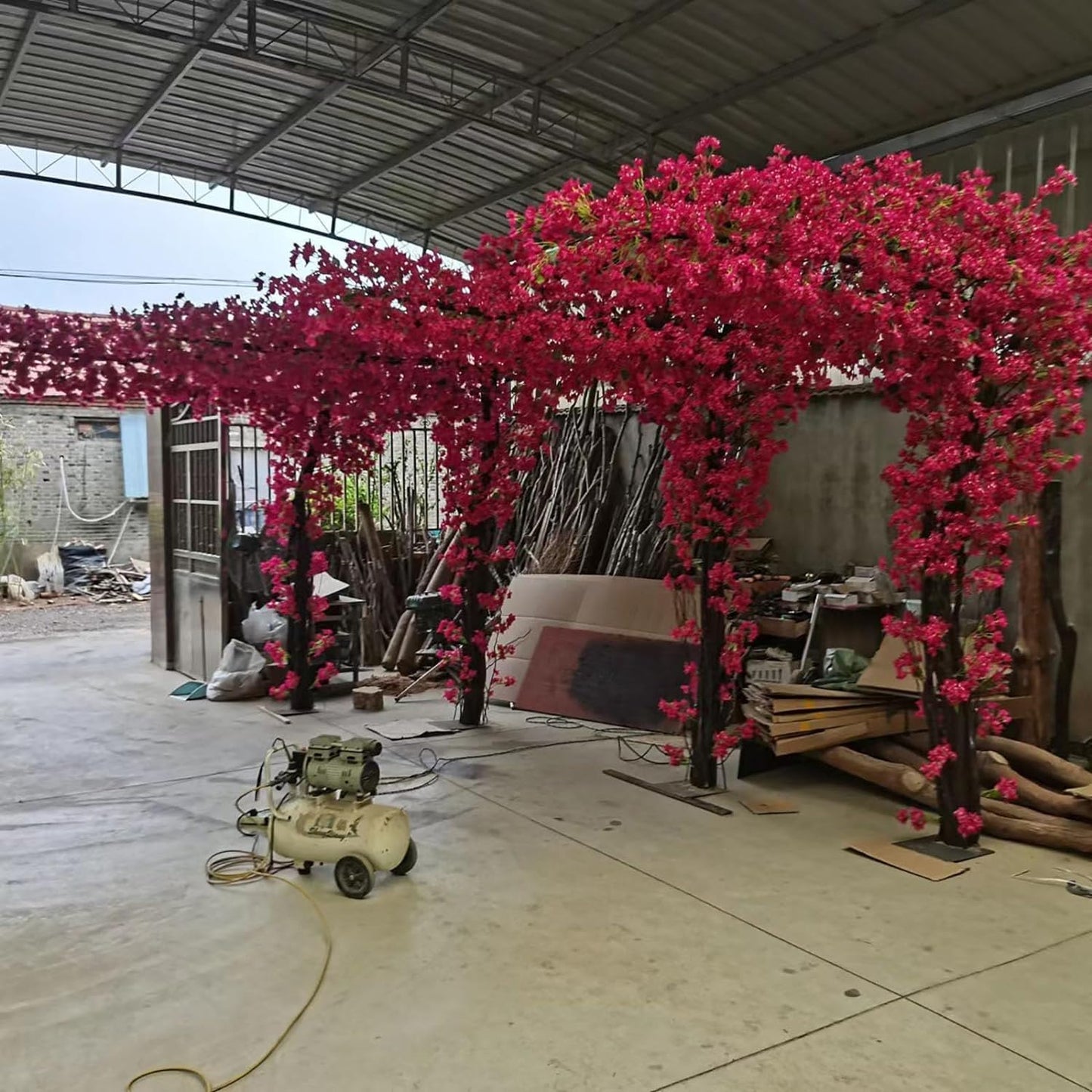 Quepiem Large Pink Artificial Bougainvillea Tree Artificial Tree for Landscape and Venue Decoration - Indoor Outdoor Use (2.5x2m)