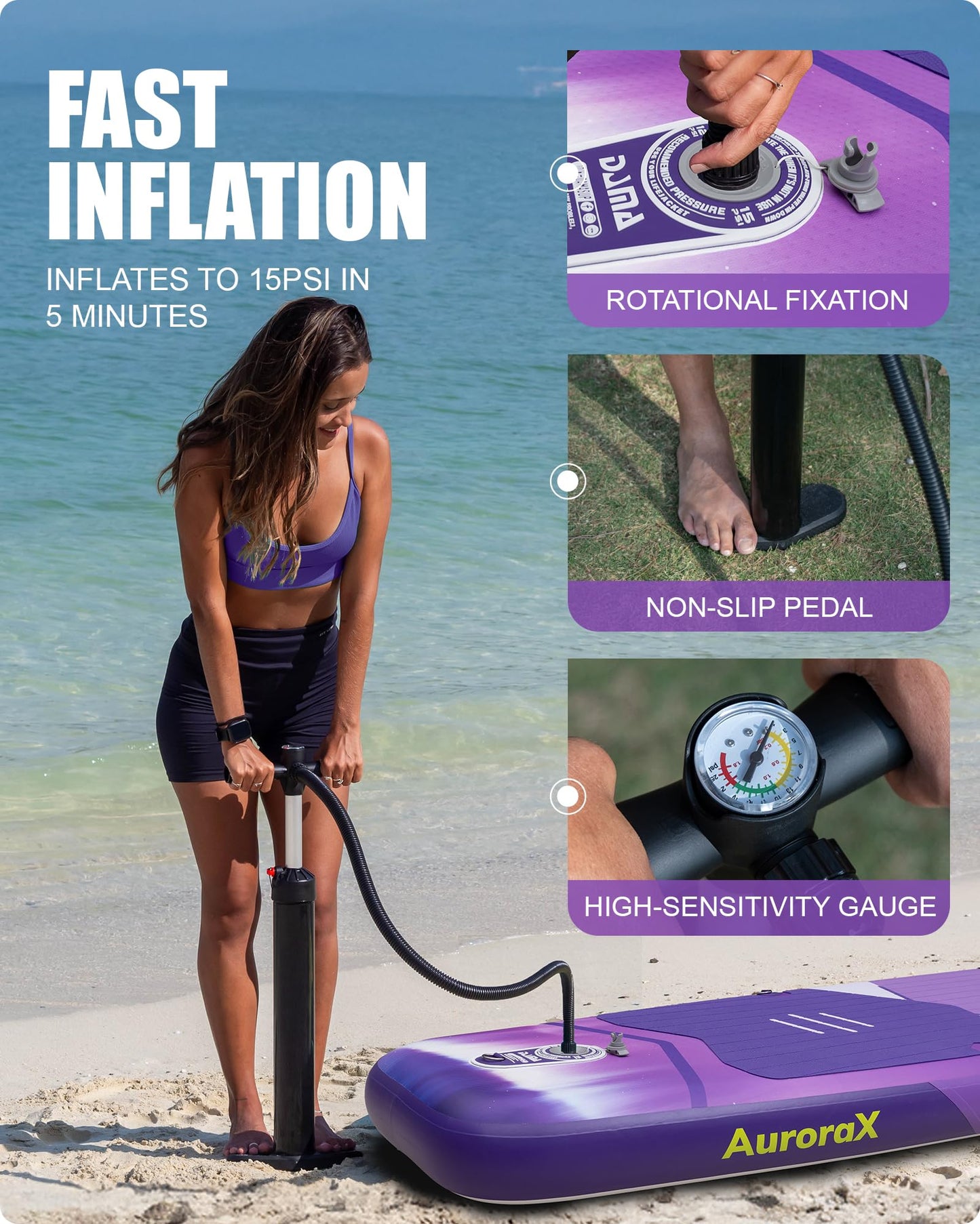DAMA Extra Wide All-Around Stand Up Paddle Board, 450 lbs Capacity, Stable Design for Beginners, for 2+1 People and Pets, 11'6" x 34" x 6", Family Use on Lakes, Rivers and Coastal Waters