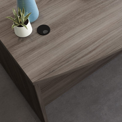 OfficeWorks by Sauder Affirm 60'' Bow Front Desk Shell, L: 34.25'' x W: 59.06'' x H: 29.29'', Hudson Elm