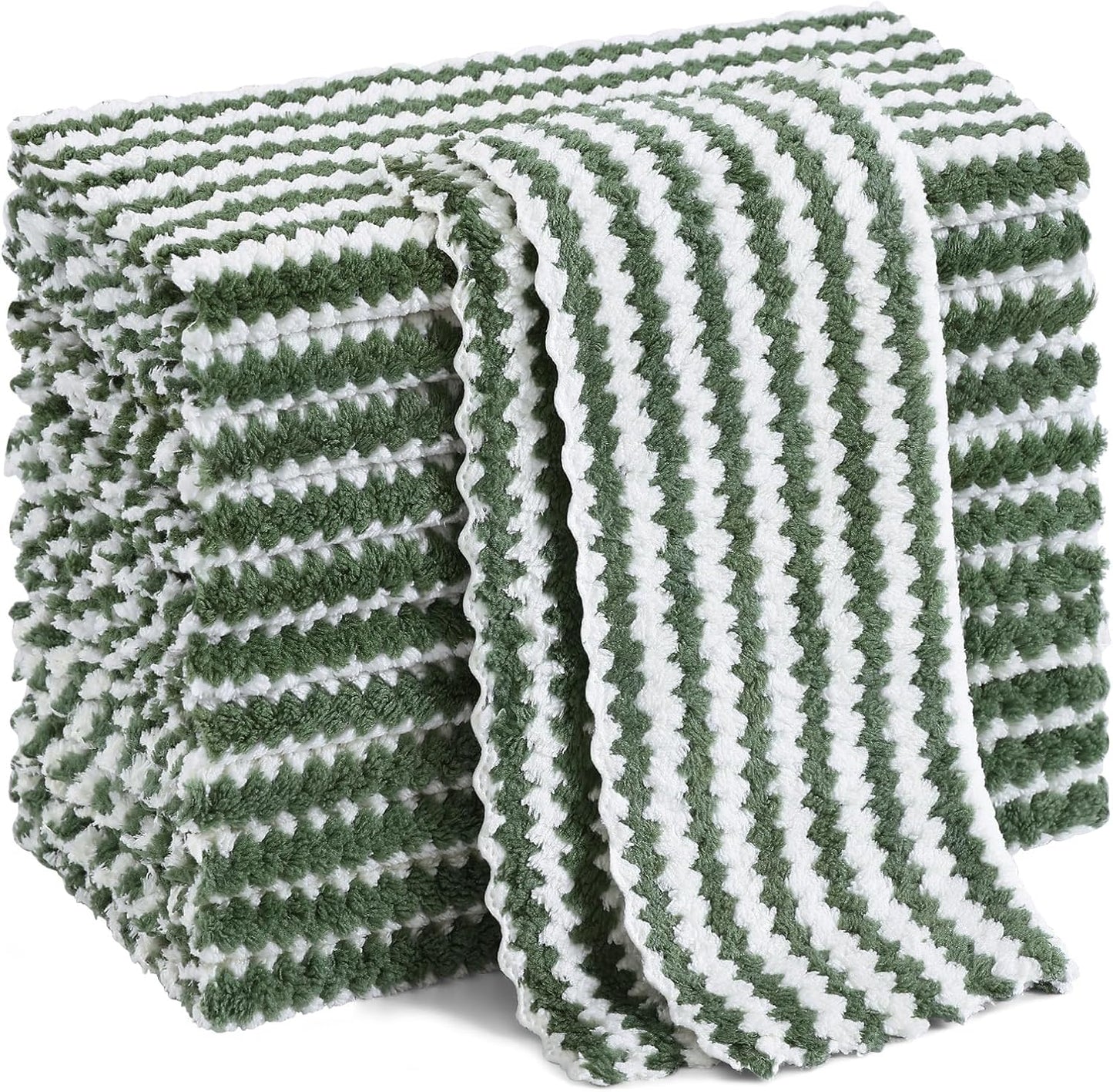 12 Pack 10 10 inches, Homaxy Kitchen Dish Cloths, Ultra Soft and Absorbent Dish Towels, Reusable Fast Drying Microfiber