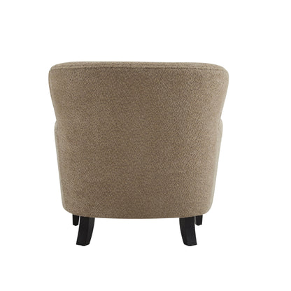Christopher Knight Home Winnie Accent Chair and Ottoman Set, Living Room/Bedroom Wooden Comfy Reading Chair with Footrest Stool, Boucle Upholstered Wingback Single Sofa, Brown
