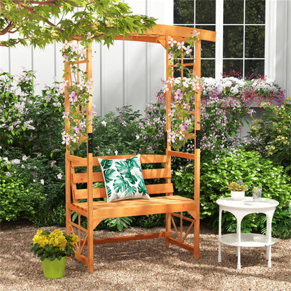 39"X15.5" Heavy Duty Garden Arbor Bench for Porch, Backyard, Outdoor Patio Bench Seat, Outdoor Arbor Benches with Seat, Porch Benches Climbing Plant Support Bench Garden Furniture, Easy to Assemble