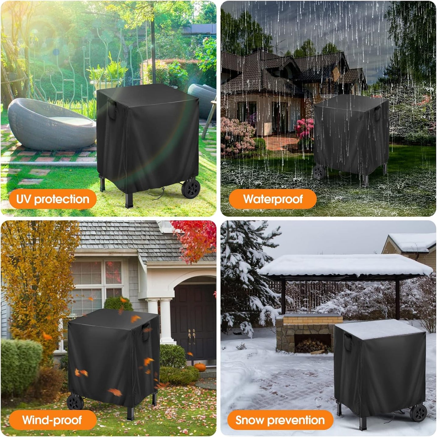 27 22 30 Inch Outdoor Prep Table Cover for Inkmin Double-Shelf Movable Dining Cart Table, Patio Bar Cart Cover
