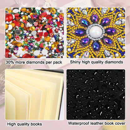 JZHYOAN DIY Diamond Painting Blank Notebook Kits Lion Special Shape Diamond Art Kits Dairy Travel Drawing Message Art Gifts Notepad A5 Hardcover Journal Note Book for Work Note Taking Adult