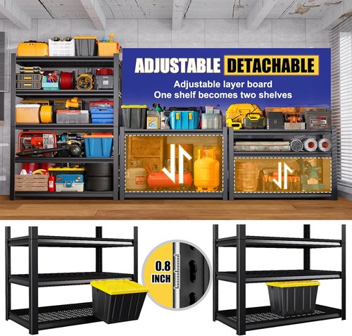 **Regine Switzerland 71" Heavy Duty Garage Shelving | 3000LBS Capacity 5-Tier Adjustable Metal Unit**