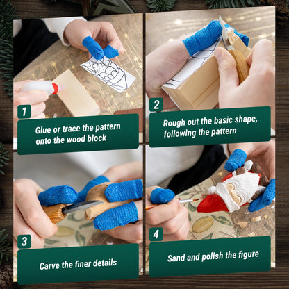 BeaverCraft DIY06 Santa Whittling Kit – Wood Carving Kit for Beginners – Wood Carving Tools Set, Diy Crafts for Adults – Woodworking Kits for Kids&Teens – Hobby Kits for Adults, Woodworking Gifts