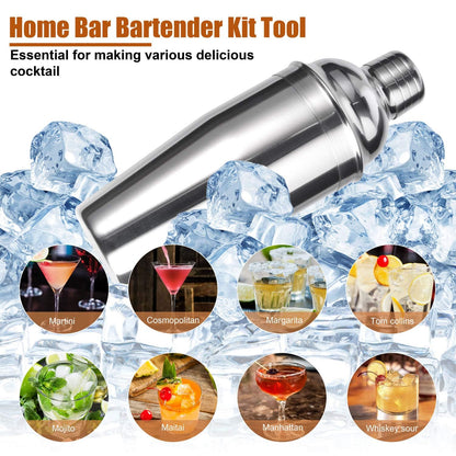 Esmula Cocktail Shaker Set,12 Piece 25oz Bartender Kit with Stand,Bar Set for Mixed Drink, Professional Bar Accessory : Shaker,Jigger,Strainer,Muddler,Liquor Pourers, House Warming Gifts