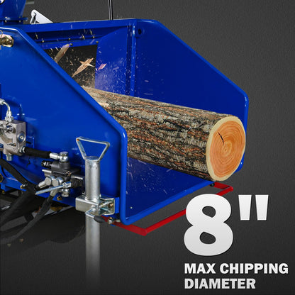 BILT HARD 8 Inch 764cc 25HP E-Start Gas Powered Hydraulic Feeding Wood Chipper, Towable Branch Shredder Mulcher with Tow Bar, Emergency Stop Bar and Tail Light