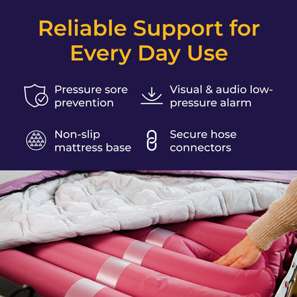 Drive Medical Med-Aire Low Air Loss Mattress Replacement System - Alternating Pressure - Pressure Redistribution Mattress - Moisture Wicking Cover - Home or Facility Use