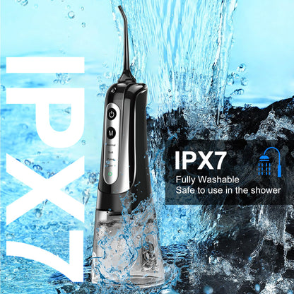 Water Flosser Pick for Teeth: 4 Modes Cordless Portable Water Flossers Teeth Cleaner Rechargeable 300ML IPX7 Waterproof Oral Irrigator Flossing Cleaning Picks for Home Travel