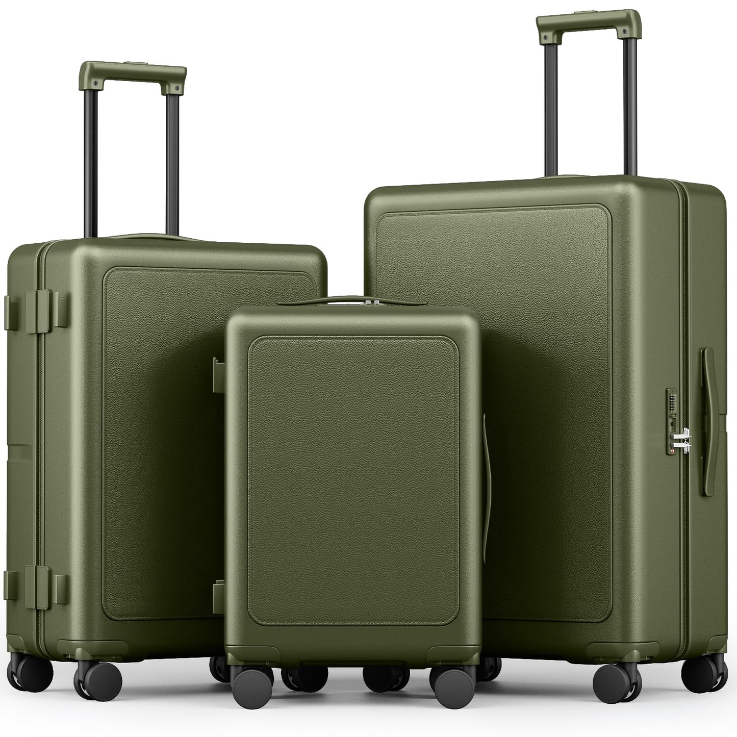 Joyway Luggage Sets 3 Piece with Spinner Wheels, Carry On Luggage 20In with ABS+PC Hardshell, Lightweight Suitcase Set with TSA Lock and Pressure-resistant Frame, 20/24/28 Inch, Green