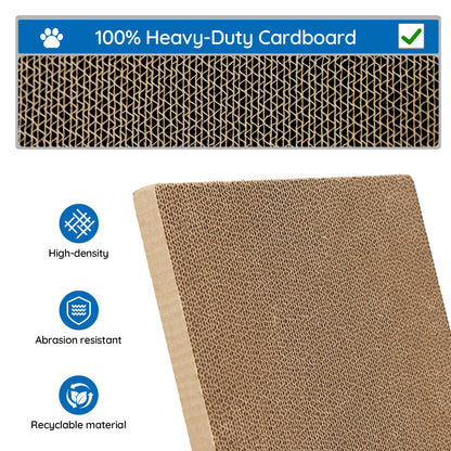 Cardboard Cat Scratcher Box with Extra-Large Double-Sided Sturdy Cat Scratching Board and Refillable Cat Scratch Pad, Hide, Scratch and Sleep, Easy to Clean and Assemble- EGPETS Cat Scratch Box Orange