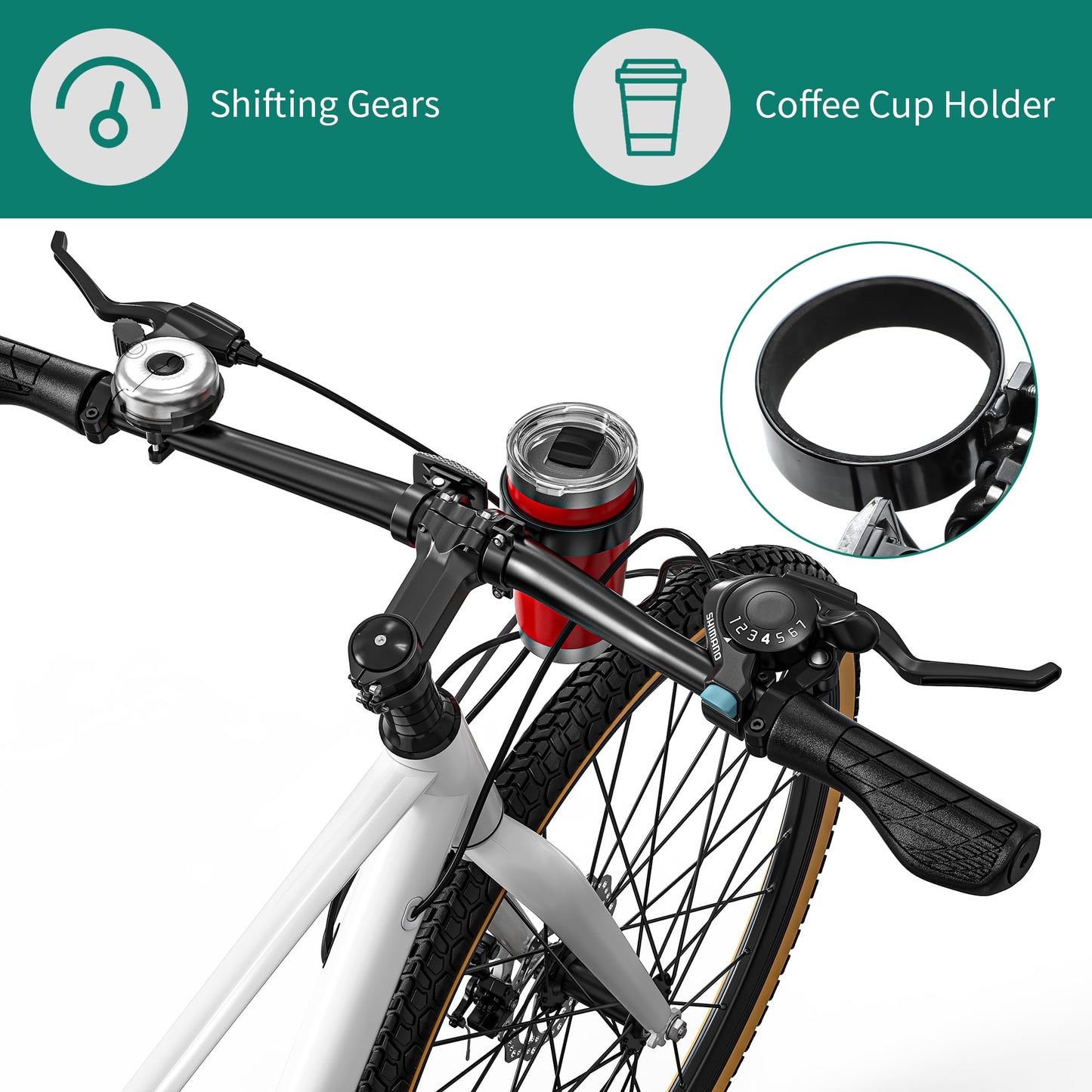 YITAHOME 28 Inch Road Bikes, Lightweight Aluminum Bicycles for Men Women Adults, 700C Bicycle with Dual Disc Brake, 7 Speed Commuter Bike with Cup Holder