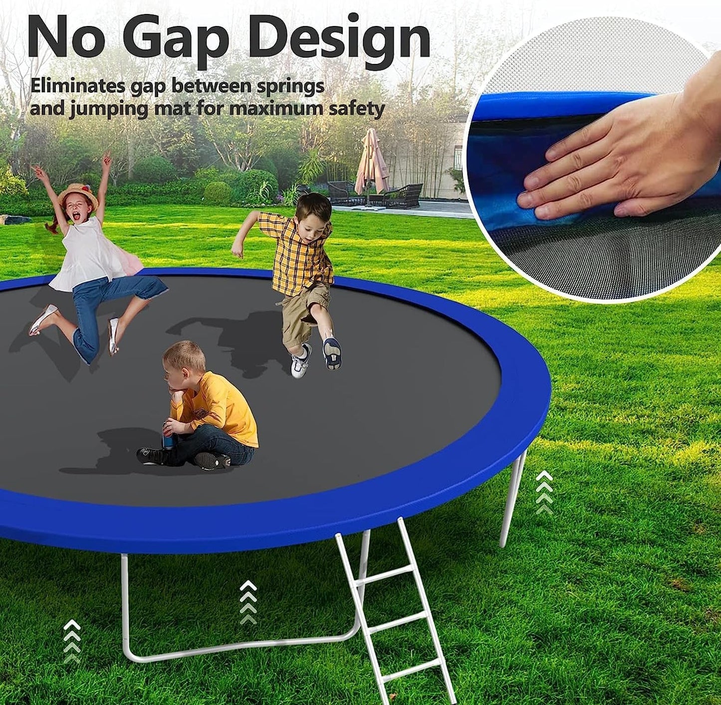 Upgraded 16FT 15FT 14FT 12FT 10FT 8FT Trampoline Outdoor with Basketball Hoop and Net, Capacity for 4-6 Kids and Adults