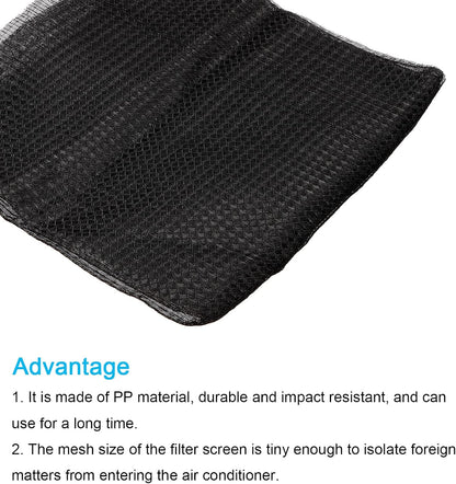 PATIKIL 47.2" x 23.6" Air Conditioner Filter Material, 2 Pack Plastic Dustproof Mesh Screen Replacement, Black