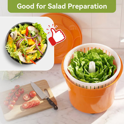 Fnova Commercial Salad Spinner, 6.6 Gal / 26.42 Qt Salad Spinner with 4.92 ft Drain Tube & Anti-Slip Feet, Large Manual Lettuce Spinner for Catering, Home, Farm
