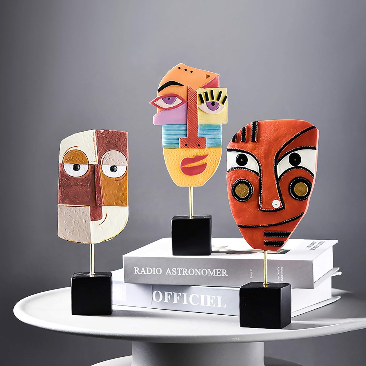 HCCMLOVE Smile - Handcrafted Statues Resin Abstract Sculpture for Home Decor Modern,African Art Tribal Figurines