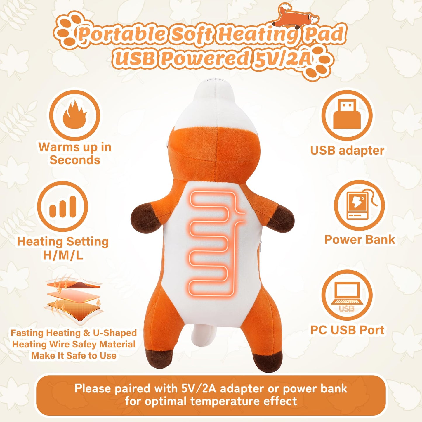Electric Heating Pad for Period Cramps, Cuddly Soft 14" Capybara Plush with a Hot Soft Belly USB Powered, Menstrual Heating Pad Neck Shoulder Pain Relief, Gift for Women Daughter Wife