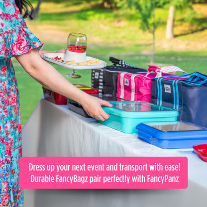 Fancy Panz - Pink Insulated Casserole Carrier Bag - Insulated Thermal Bags for Hot & Cold Food Holds 2 Standard Size Fancy Panz - 2 Pockets - Food Container - Hosting Essentials