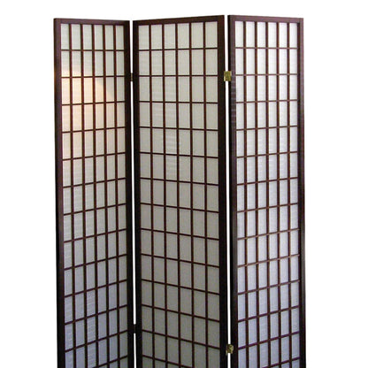 70" Tall 3 Panel Screen, Room Divider, Japanese Style with Cherry