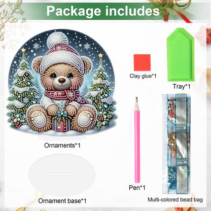 Christmas Diamond Painting Kits Tabletop decoration, DIY bear, 5D Diamond Art Home Ornament By Number Mosaic Arts Crafts For Home Office acrylic Tabletop Decor for Xmas Home Decor, New Year Gift
