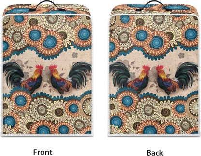 Boho Chicken Pattern Coffee Maker Cover, Dust and Fingerprint Protection for Stand Mixer, Machine Washable, Boho Brown