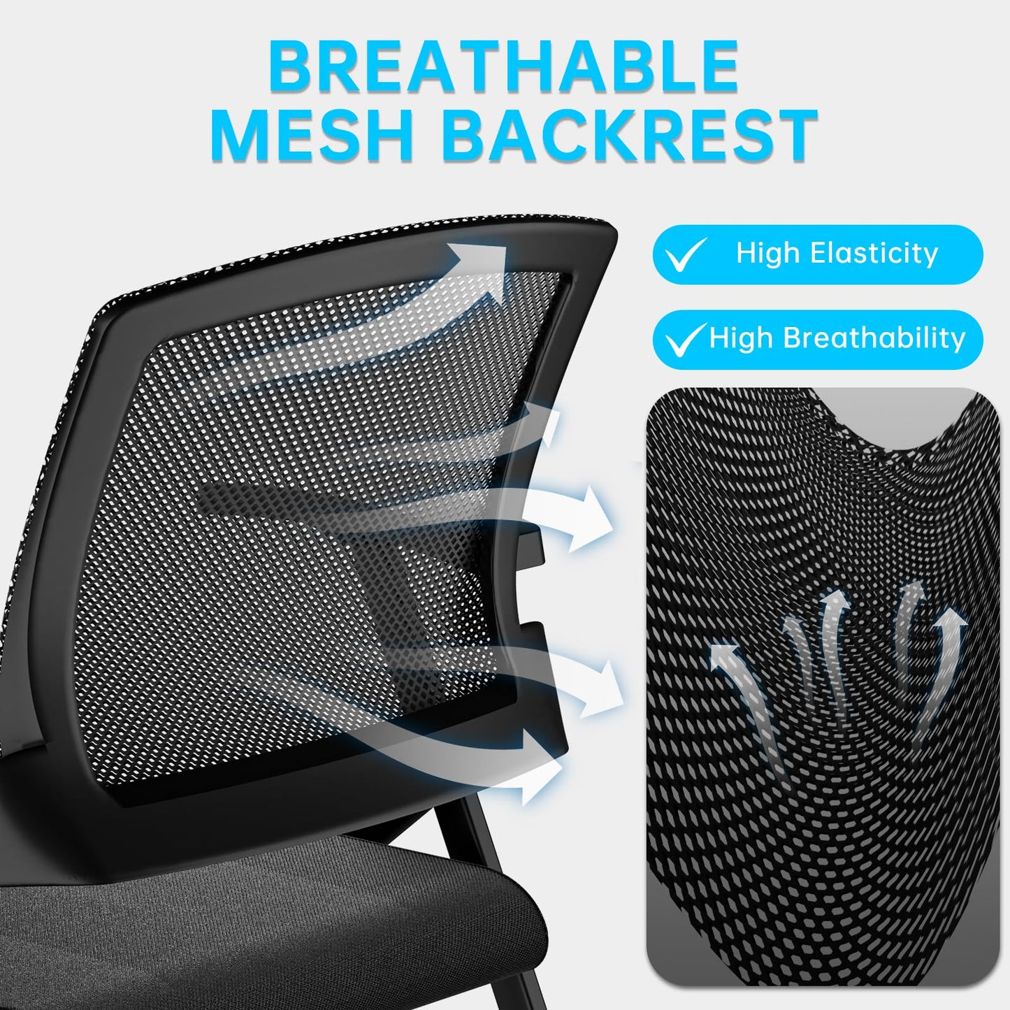QINOL Folding Office Chair, Stackable & Breathable Mesh Back for Conference, Seminar, Training, Reception,No Assembly Required