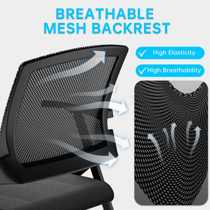 QINOL Folding Office Chair, Stackable & Breathable Mesh Back for Conference, Seminar, Training, Reception,No Assembly Required