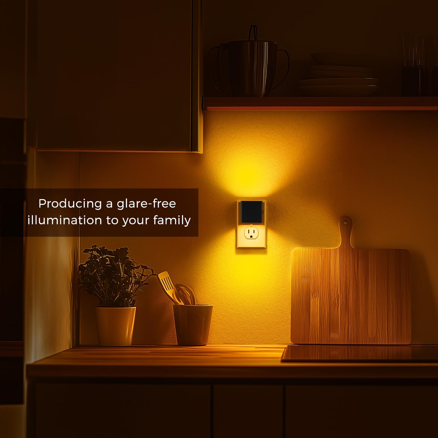L LOHAS LED Night Lights Plug into Wall,[2-Pack] Plug in Night Light with Dusk to Dawn Sensor,Brightness Adjustable,3000K Warm White,Dimmable Nightlight for Adults Bathroom Hallway Kitchen