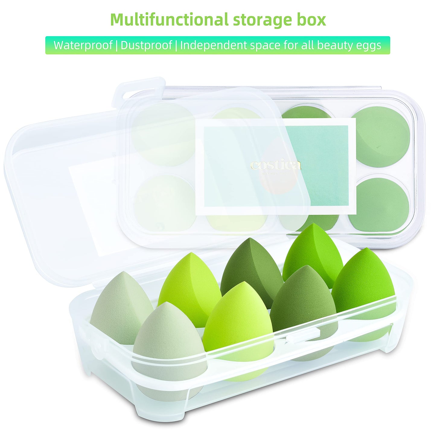 COSTICA Makeup Sponge Set Blender, Beauty Sponge Makeup Blender Flawless for Liquid - Multi Colored 4 pcs Rose Series