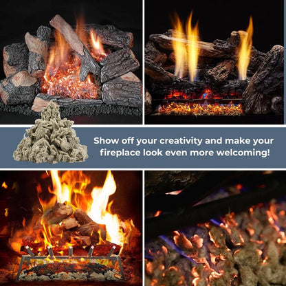TOSRWGLL Gas Fireplace Glowing Embers,Rock Wool Embers for Indoor Gas Fireplace,Fireplace Embers for Gas Log Sets,Natural Gas,Propane,Vented,Unvented Fireplace, (6 Oz) Bag