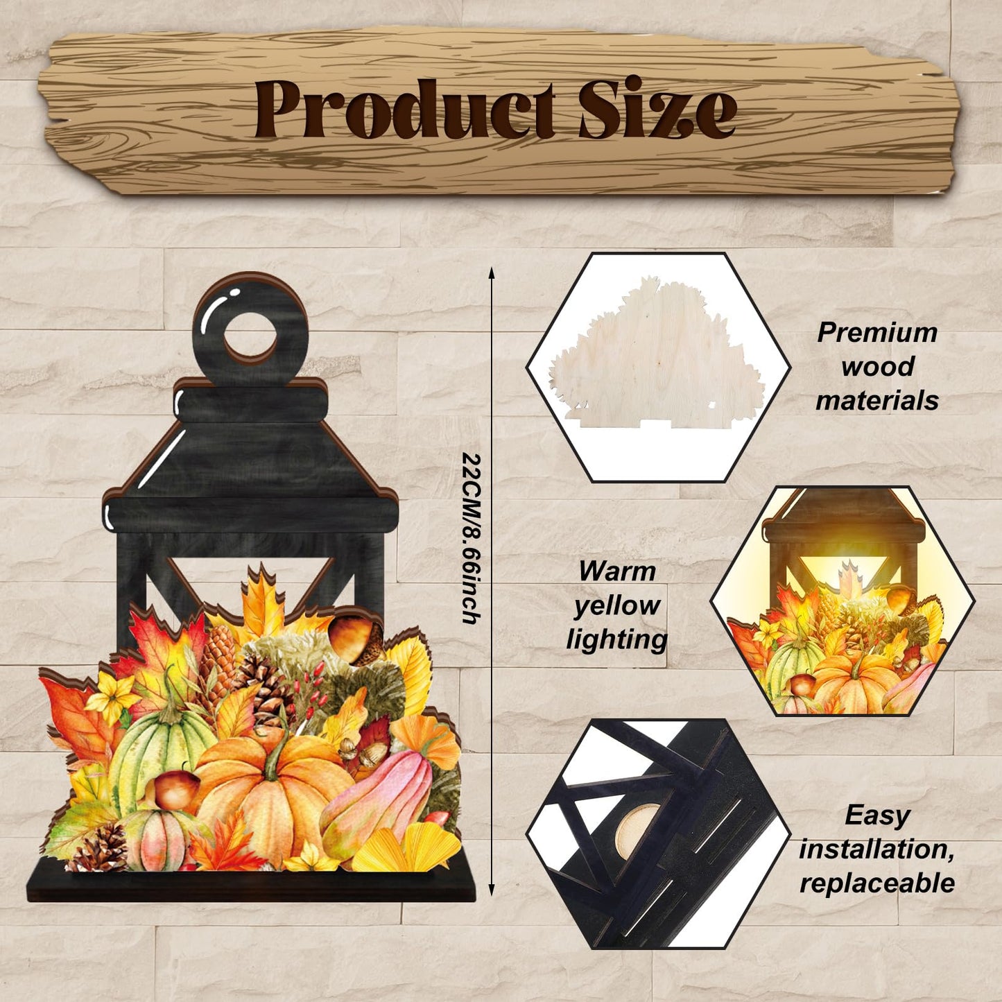 Yousoontic 4th of July Lighted Table Decor Interchangeable Seasonal Table Lantern Decor with 16 Holiday Spring Summer Wooden Signs 4 LED for Home Office Desk Welcome Ornaments Gift