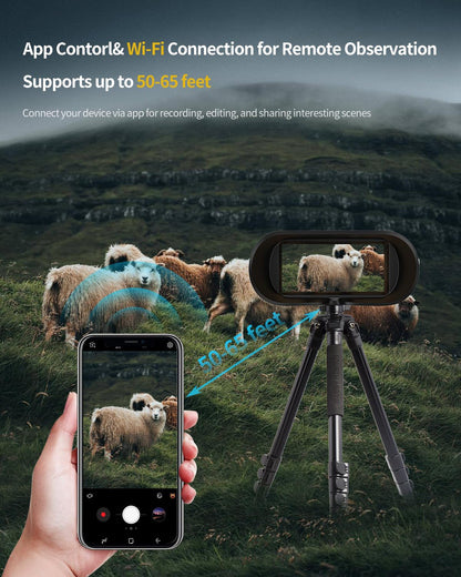 Waaniynan 4K UHD Night Vision Binoculars with Smart App Control, Night Vision Goggles with 3940ft View Range, 52MP Full Color Photo, 64GB Card for Camping/Security, Black