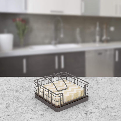 Spectrum Madison Weighted Napkin Holder - Industrial Gray Dispenser & Décor for Kitchen, Dining Room, Outdoor