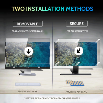 [2-Pack] 24 Inch Privacy Screen for Computer Monitor 16:9 Aspect Ratio, Eye Protection Anti Blue Light Glare Shield, 24inch Removable Black Blackout Anti Spy Desktop Security Private Filter