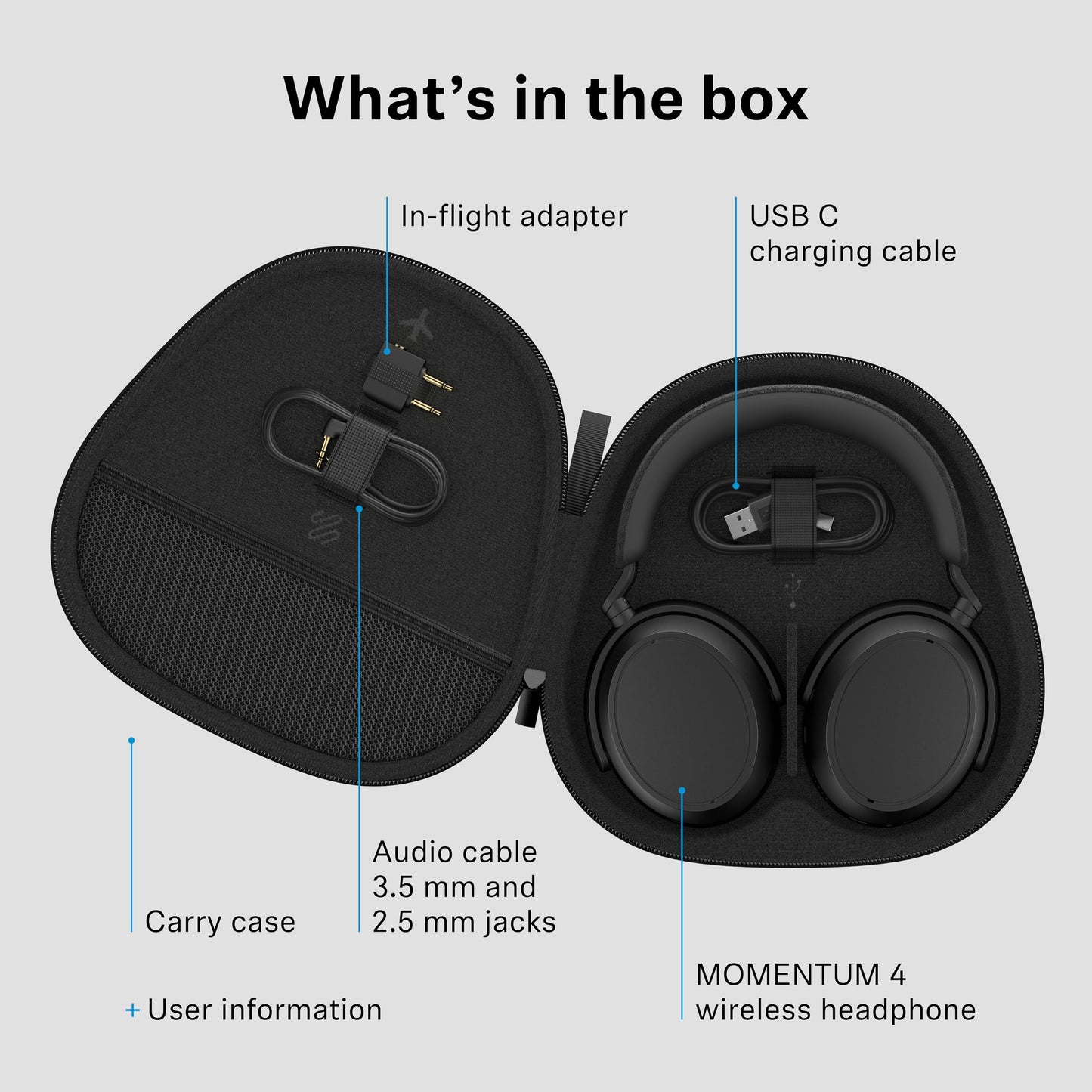 Sennheiser Momentum 4 Wireless Noise Cancelling Headphones - Bluetooth Headset for Crystal-Clear Calls with Adaptive Noise Cancellation, Over-Ear Headphones, 60h Battery Life, Folding Design, White