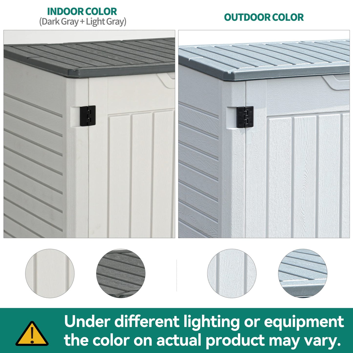 YITAHOME Outdoor Resin Storage Sheds, 39 in Height Lockable Waterproof Horizontal Shed w/o Shelf, Easy to Assemble Shed Storage for Garden Tools, Light Gray