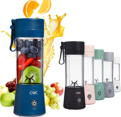 COOK WITH COLOR Mini Portable Blender - 250W Power, 12oz Capacity, Wireless/USB Rechargeable, Stainless Steel Blade