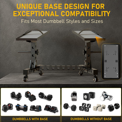 Eisenlink Adjustable Dumbbell Rack & Weight Rack, Holds 440 lbs, Space Saving Design for Home Gym Organization (Low Rack)