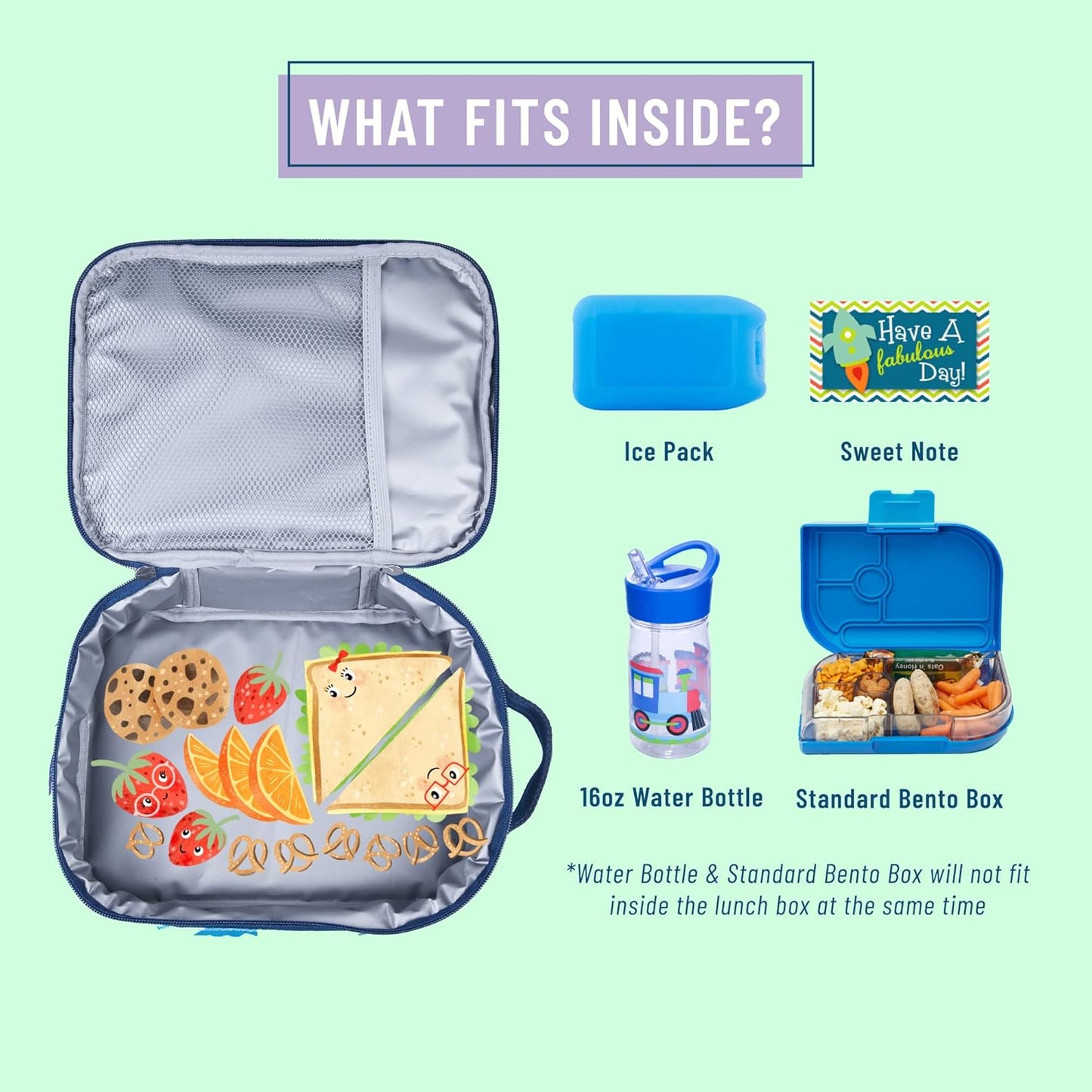Wildkin Day2Day Kids Lunch Box, Insulated & Easy Access for School & Travel - Shark Attack