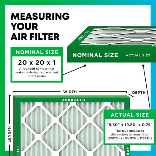 Filterbuy 20x20x1 Air Filter - MERV 11 Pet & Allergy Defense | 6-Pack Electrostatic Pleated HVAC Filters