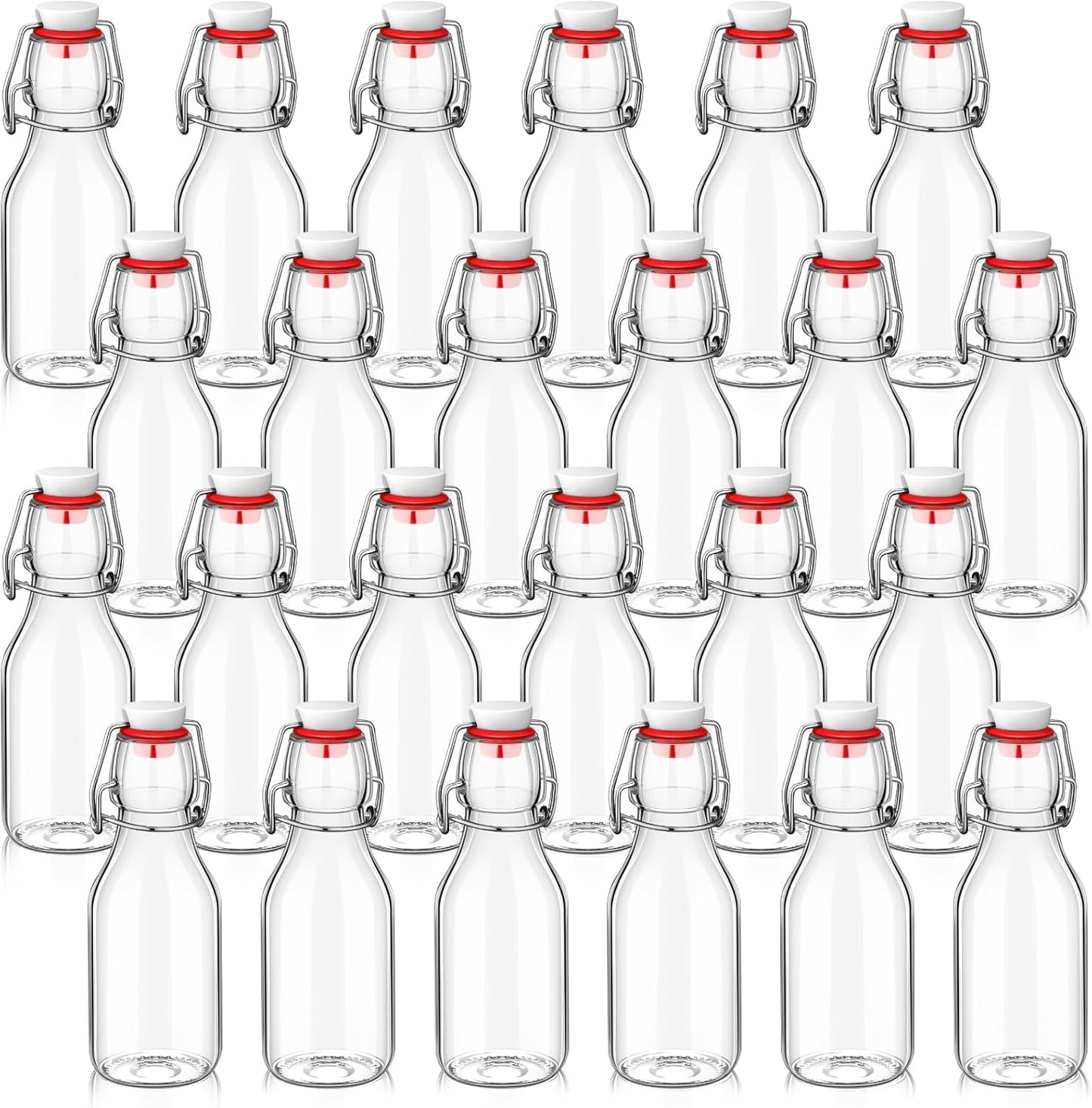 Gifts(24 Pcs,5 oz) EBOOT Flip Top Glass Bottles with Caps Beer Clear Swing Top Glass Vinegar Kombucha Bottles