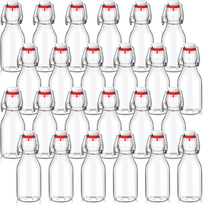Gifts(24 Pcs,5 oz) EBOOT Flip Top Glass Bottles with Caps Beer Clear Swing Top Glass Vinegar Kombucha Bottles