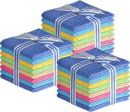 24 Pack 12 12 Inches Elaine Karen Multicolored Body Wash Cloths Cotton Washcloths Cotton wash Cloths for Showering