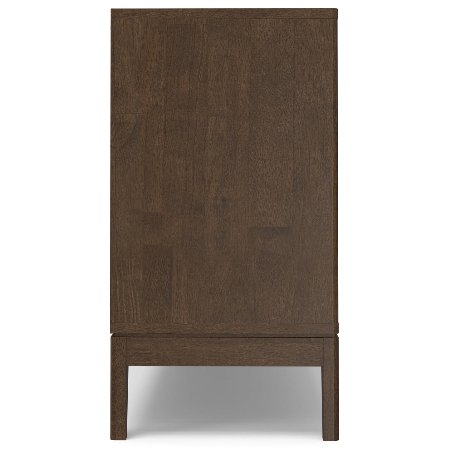 SIMPLIHOME Harper Buffet - 60 inch Wide Solid Wood 3-Door Sideboard Buffet in Walnut Brown, Mid-Century Modern Cabinet for Dining Room or Kitchen with Adjustable Shelves and Tapered Legs