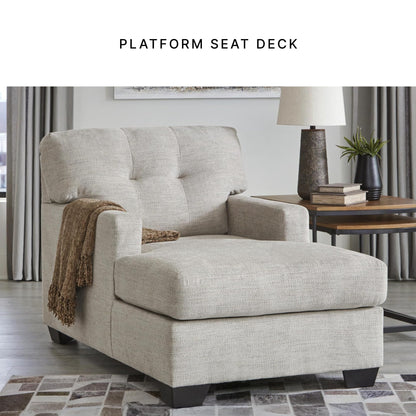 Signature Design by Ashley Mahoney Contemporary Tufted Upholstered Chaise, Beige
