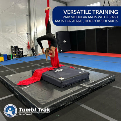 Tumbl Trak Modular Practice Mat - 5 Ft x 5 Ft x 8 in Thick - Build Your Own Crash Mat for Gymnastics, Cheerleading, Dance, Acro and Martial Arts (Purple)